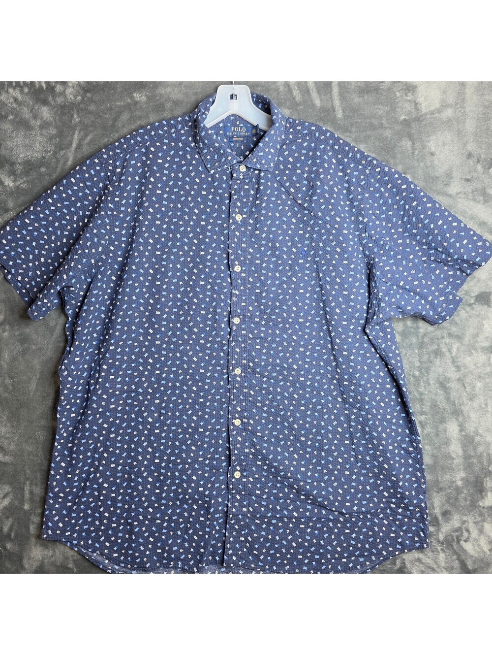 Polo Ralph Lauren Men Shirt Seersucker Short Sleeve Size XXL